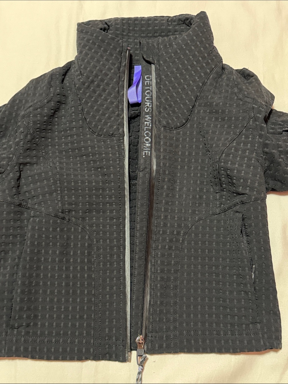Lululemon Water-Repellent Grid Fleece Hiking Jacket Black size 0 - Picture 12 of 14